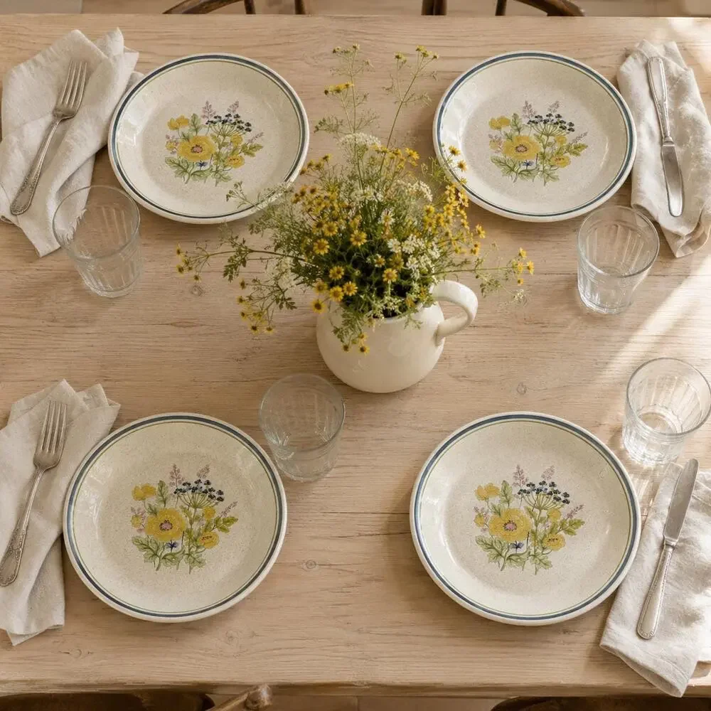 Vintage Lenox Temper-Ware Summer Spice 8” Salad Plates Floral Set of 4